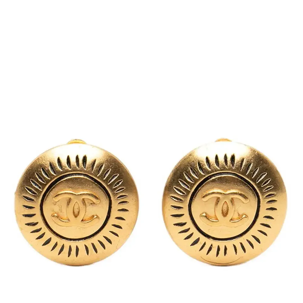 Chanel Cc Logo Round Clip-On Earrings #249953C67B